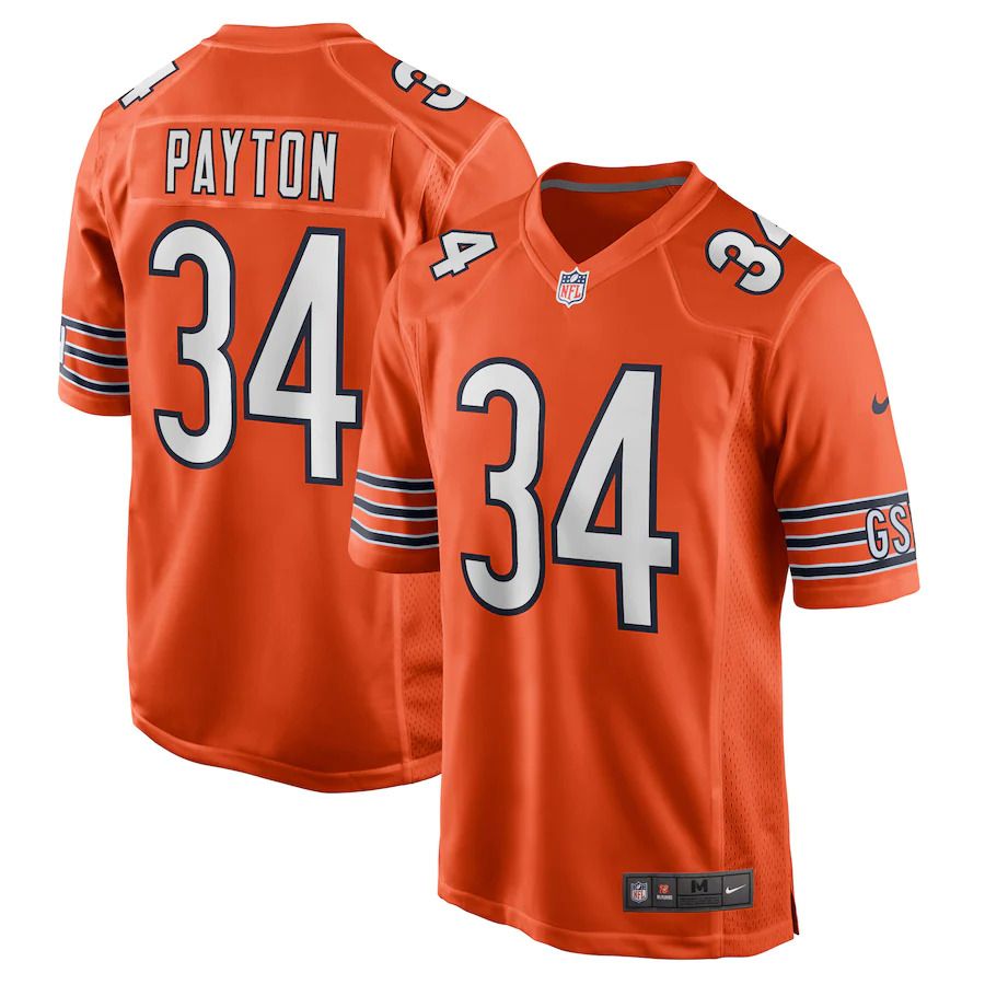 Men Chicago Bears 34 Walter Payton Nike Orange Retired Player NFL Jersey